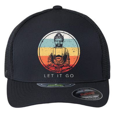 Let It Go Buddha Meditation Vintage Zen Buddhist Gift Flexfit Unipanel Trucker Cap