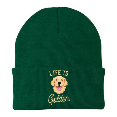 Life Is Golden Retriever  Dog Owner Gift Knit Cap Winter Beanie