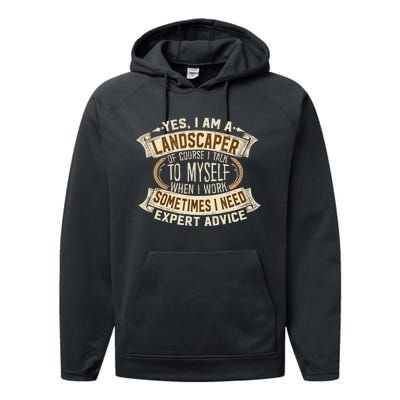 Landscaping I Gift I Outdoor I Funny Landscaper Performance Fleece Hoodie