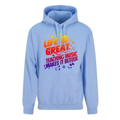 Life Is Great Teaching Music Makes It Better Gift Music Teacher Meaningful Gift Unisex Surf Hoodie