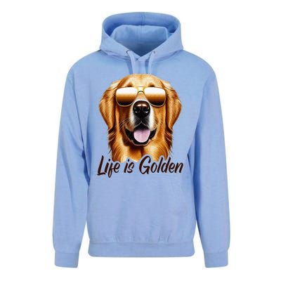 Life is Golden Funny Golden Retriever Cute Dog Good Pet Life Unisex Surf Hoodie