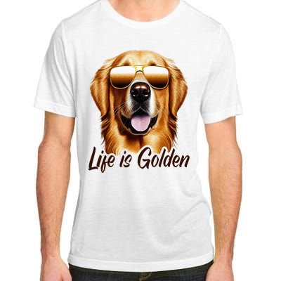 Life is Golden Funny Golden Retriever Cute Dog Good Pet Life Adult ChromaSoft Performance T-Shirt