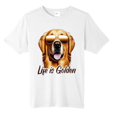 Life is Golden Funny Golden Retriever Cute Dog Good Pet Life Tall Fusion ChromaSoft Performance T-Shirt