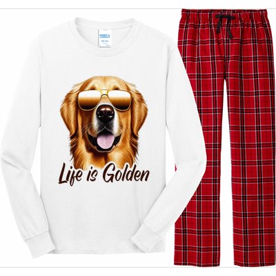 Life is Golden Funny Golden Retriever Cute Dog Good Pet Life Long Sleeve Pajama Set