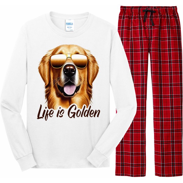 Life is Golden Funny Golden Retriever Cute Dog Good Pet Life Long Sleeve Pajama Set