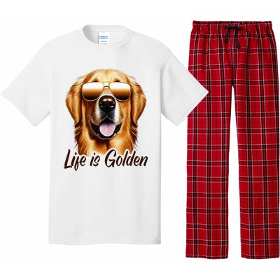 Life is Golden Funny Golden Retriever Cute Dog Good Pet Life Pajama Set