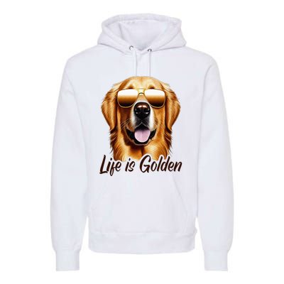 Life is Golden Funny Golden Retriever Cute Dog Good Pet Life Premium Hoodie