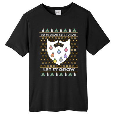 Let It Grow Hairy Christmas Beard Pun Let It Snow Funny Xmas Cool Gift Tall Fusion ChromaSoft Performance T-Shirt