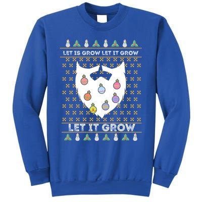 Let It Grow Hairy Christmas Beard Pun Let It Snow Funny Xmas Cool Gift Sweatshirt