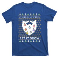 Let It Grow Hairy Christmas Beard Pun Let It Snow Funny Xmas Cool Gift T-Shirt