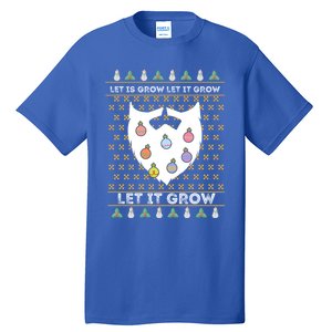 Let It Grow Hairy Christmas Beard Pun Let It Snow Funny Xmas Cool Gift Tall T-Shirt