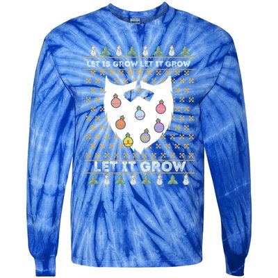 Let It Grow Hairy Christmas Beard Pun Let It Snow Funny Xmas Cool Gift Tie-Dye Long Sleeve Shirt