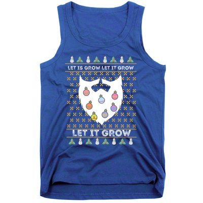 Let It Grow Hairy Christmas Beard Pun Let It Snow Funny Xmas Cool Gift Tank Top