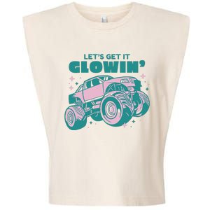 Let It Glowin Monster Truck Garment-Dyed Women's Muscle Tee