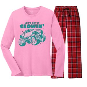 Let It Glowin Monster Truck Women's Long Sleeve Flannel Pajama Set 