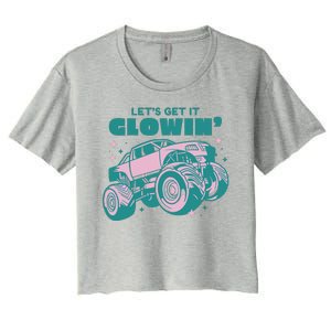 Let It Glowin Monster Truck Women's Crop Top Tee