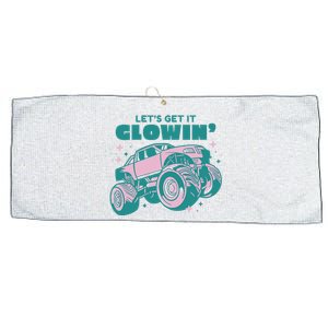 Let It Glowin Monster Truck Large Microfiber Waffle Golf Towel