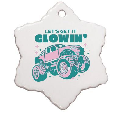 Let It Glowin Monster Truck Ceramic Star Ornament