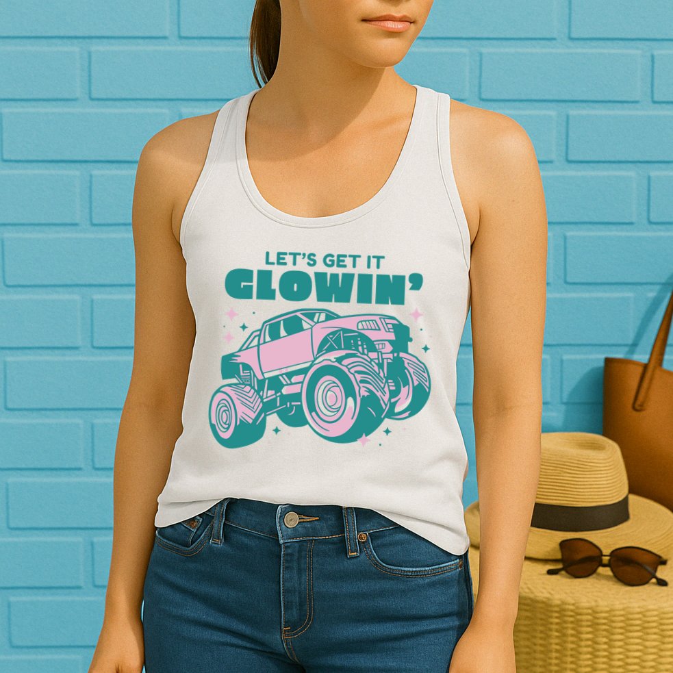 Let It Glowin Monster Truck Womens Tank Top