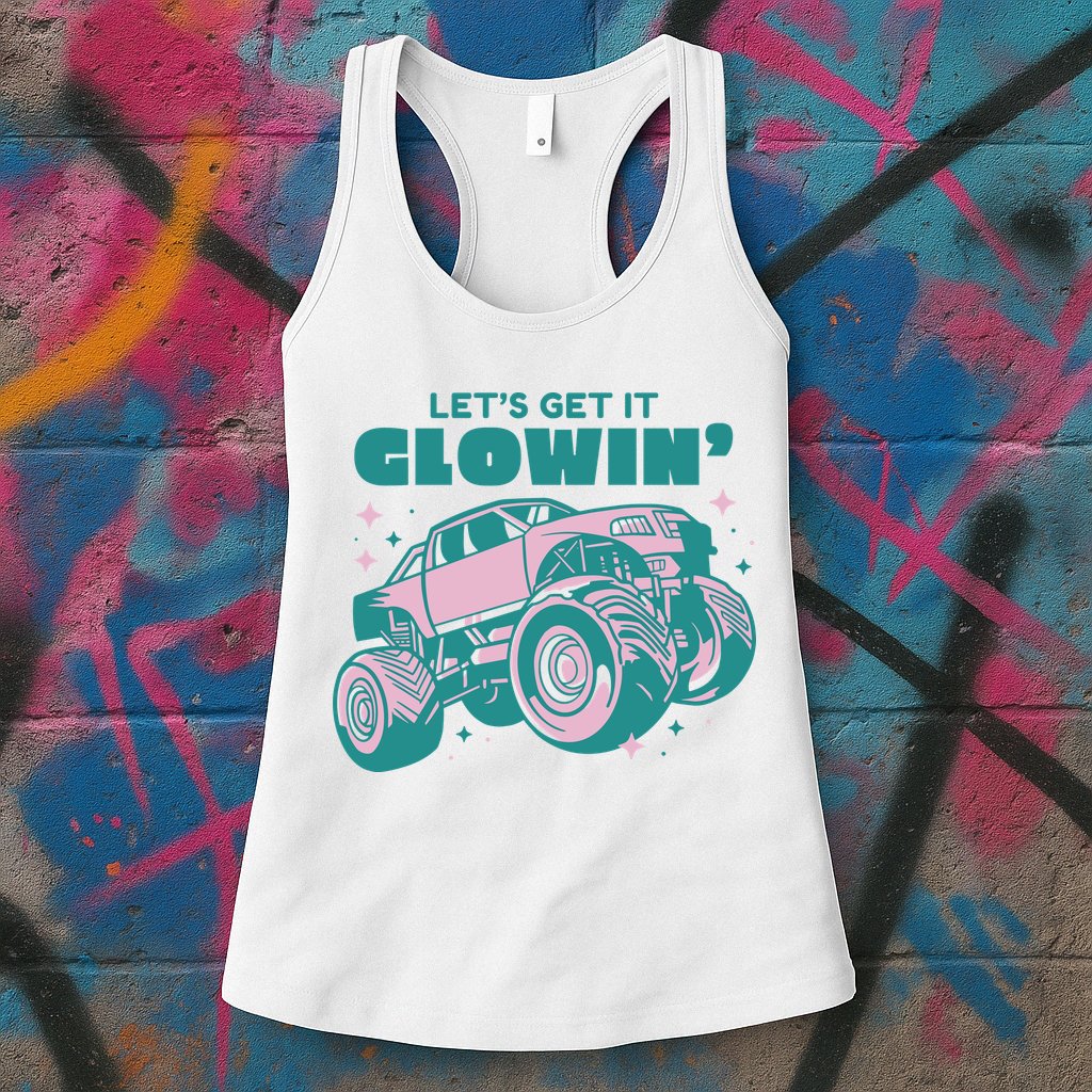 Let It Glowin Monster Truck Womens Tank Top