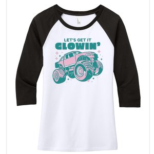 Let It Glowin Monster Truck Women's Tri-Blend 3/4-Sleeve Raglan Shirt