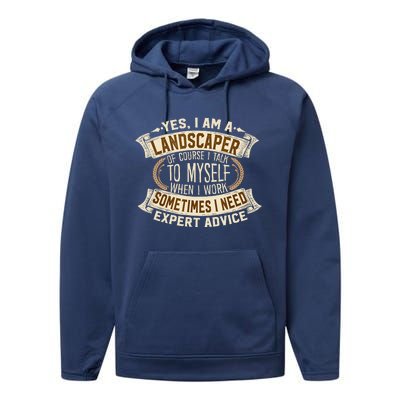 Landscaping I Gift I Outdoor I Funny Landscaper Performance Fleece Hoodie