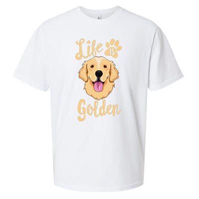 Life Is Golden Retriever  Dog Owner Gift Sueded Cloud Jersey T-Shirt