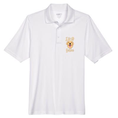 Life Is Golden Retriever  Dog Owner Gift Men's Origin Performance Pique Polo