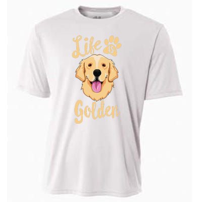 Life Is Golden Retriever  Dog Owner Gift Cooling Performance Crew T-Shirt