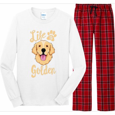 Life Is Golden Retriever  Dog Owner Gift Long Sleeve Pajama Set