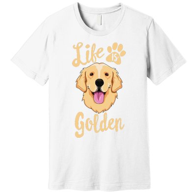 Life Is Golden Retriever  Dog Owner Gift Premium T-Shirt