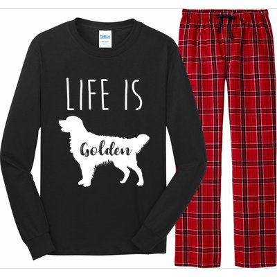 Life Is Golden Golden Retriever Cute Gift Long Sleeve Pajama Set