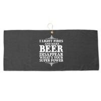 Light Fires And Make Beer Disappear  Large Microfiber Waffle Golf Towel