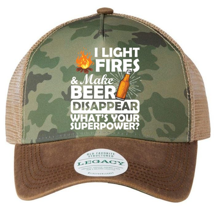 Light Fires Make Beer Disappear Superpower  Legacy Tie Dye Trucker Hat