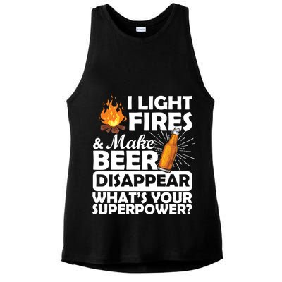 Light Fires Make Beer Disappear Superpower  Ladies PosiCharge Tri-Blend Wicking Tank