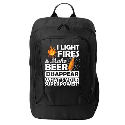 Light Fires Make Beer Disappear Superpower  City Backpack