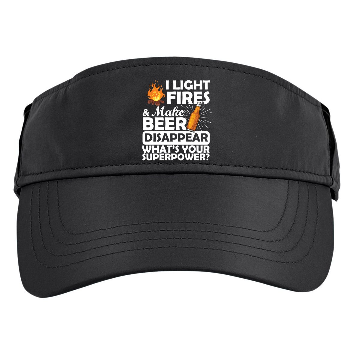Light Fires Make Beer Disappear Superpower  Adult Drive Performance Visor