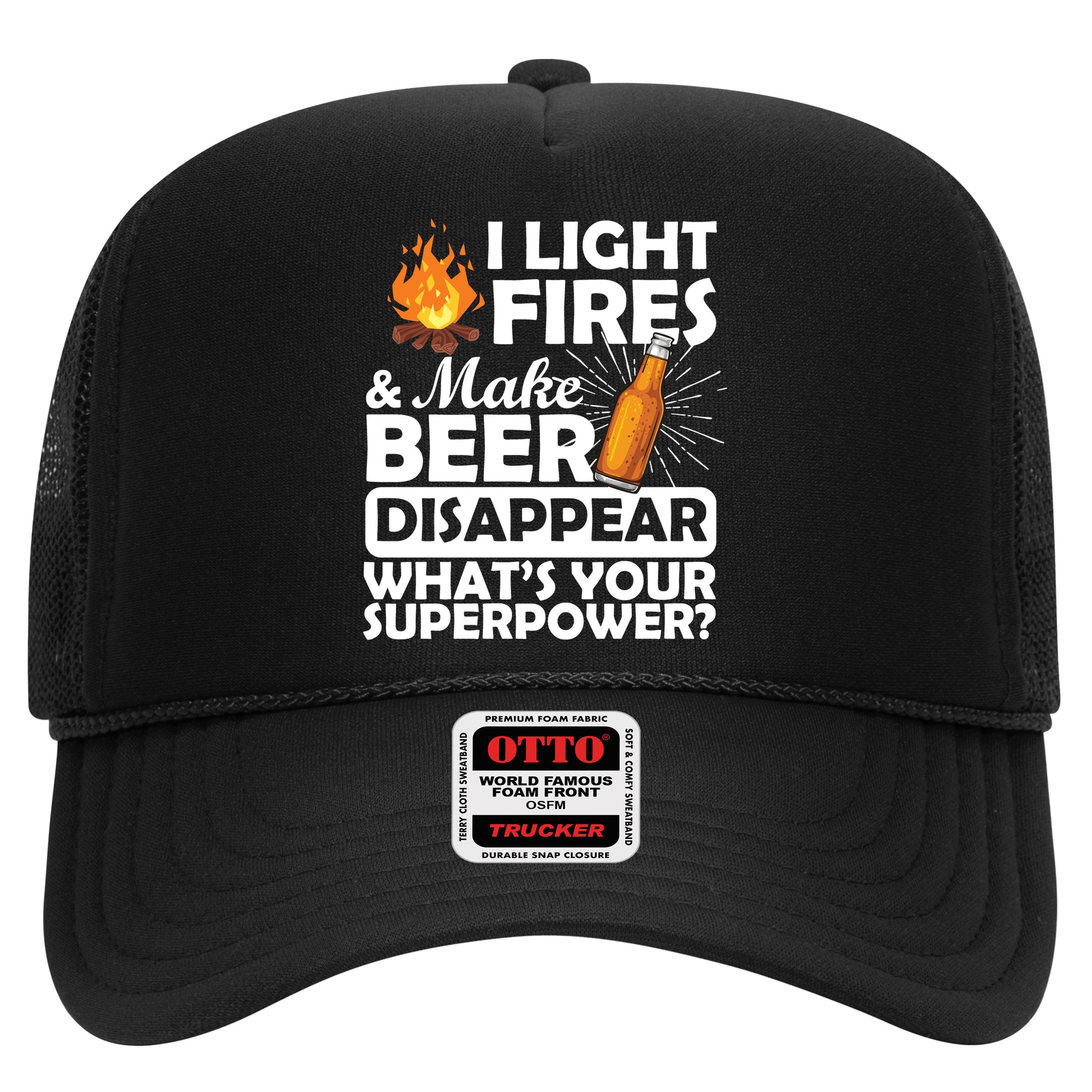 Light Fires Make Beer Disappear Superpower  Hat
