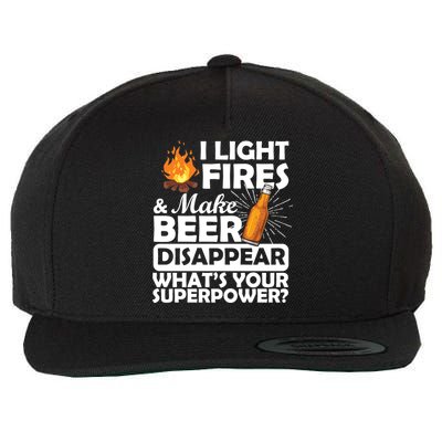 Light Fires Make Beer Disappear Superpower  Wool Snapback Cap