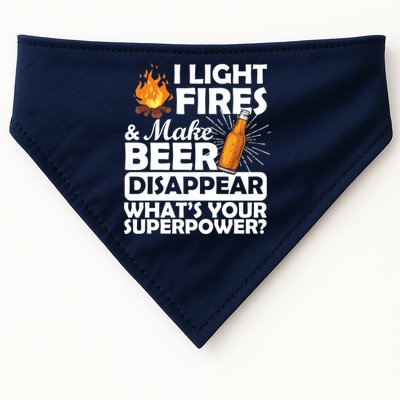 Light Fires Make Beer Disappear Superpower  USA-Made Doggie Bandana