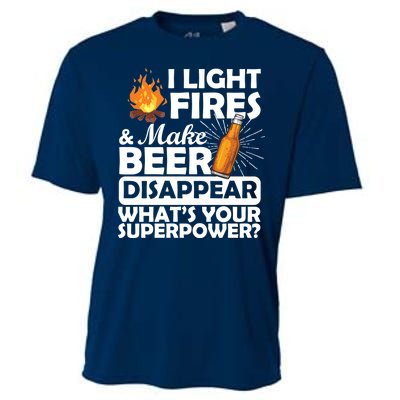 Light Fires Make Beer Disappear Superpower  Cooling Performance Crew T-Shirt