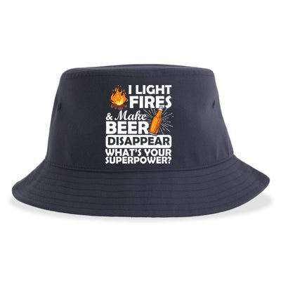 Light Fires Make Beer Disappear Superpower  Sustainable Bucket Hat