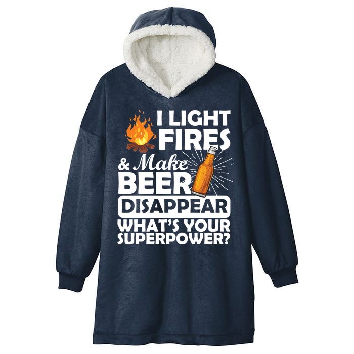 Light Fires Make Beer Disappear Superpower  Hooded Wearable Blanket