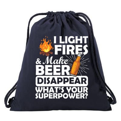 Light Fires Make Beer Disappear Superpower  Drawstring Bag