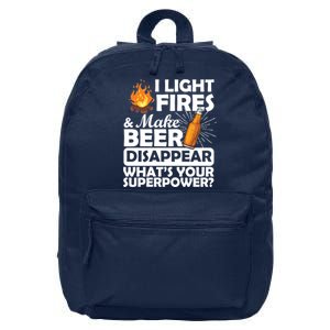 Light Fires Make Beer Disappear Superpower  16 in Basic Backpack