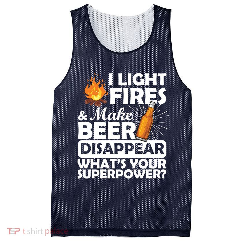 Light Fires Make Beer Disappear Superpower  Mesh Reversible Basketball Jersey Tank