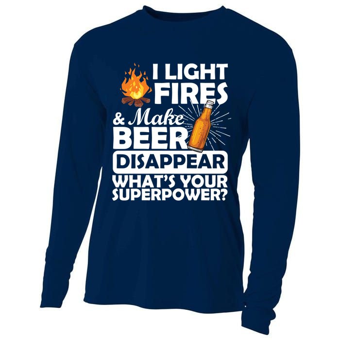 Light Fires Make Beer Disappear Superpower  Cooling Performance Long Sleeve Crew