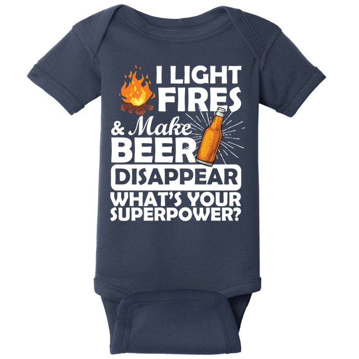 Light Fires Make Beer Disappear Superpower  Baby Bodysuit