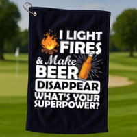 Light Fires Make Beer Disappear Superpower  Golf Towel