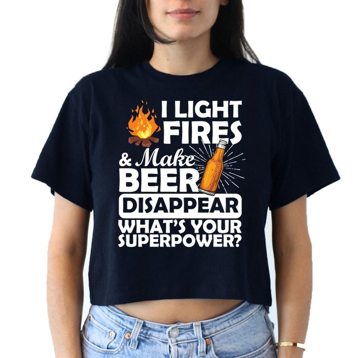 Light Fires Make Beer Disappear Superpower  Crop Top